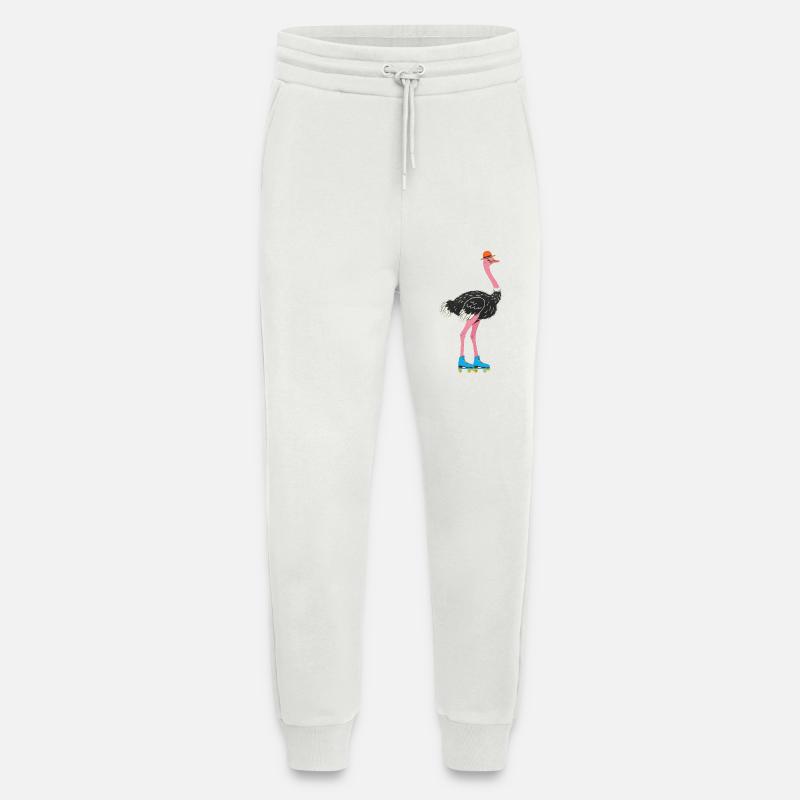 Flamingo mit Rollschuhen und Hut - Jogginghose - made by SPREAD - OFF WHITE