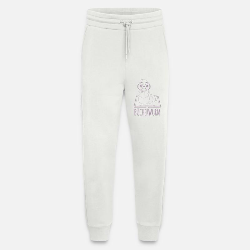 Bücherwurm Silhouette Minimalistisch Nerd - Jogginghose - made by SPREAD - OFF WHITE