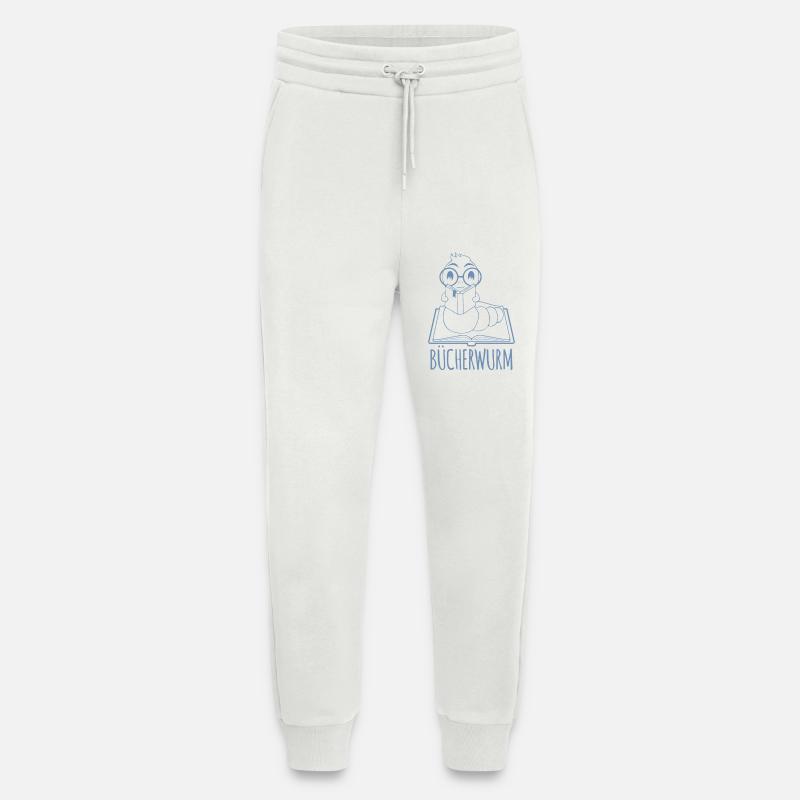 Bücherwurm Silhouette Minimalistisch Nerd - Jogginghose - made by SPREAD - OFF WHITE