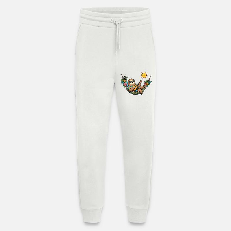 Sloth in hammock makes summer vacation beach - Jogging Pants - made by SPREAD  - OFF WHITE