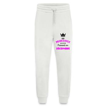 Cadeau naissance bébé fille Décembre Princesses - Pantalon de jogging bio décontracté fabriqué en UE - OFF WHITE - Devant