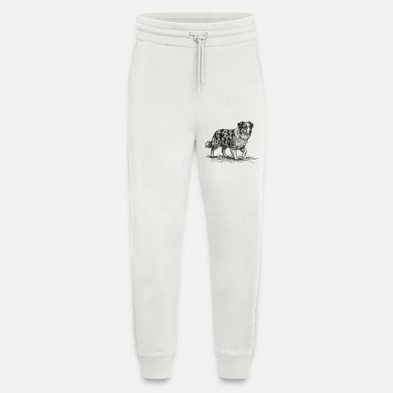 Australian Shepherd Sketch – Hund Design - Jogginghose - made by SPREAD - OFF WHITE