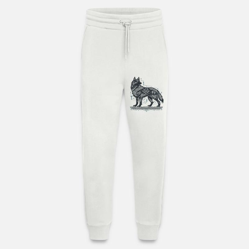 Nordic wolf with knot pattern - Jogging Pants - made by SPREAD  - OFF WHITE