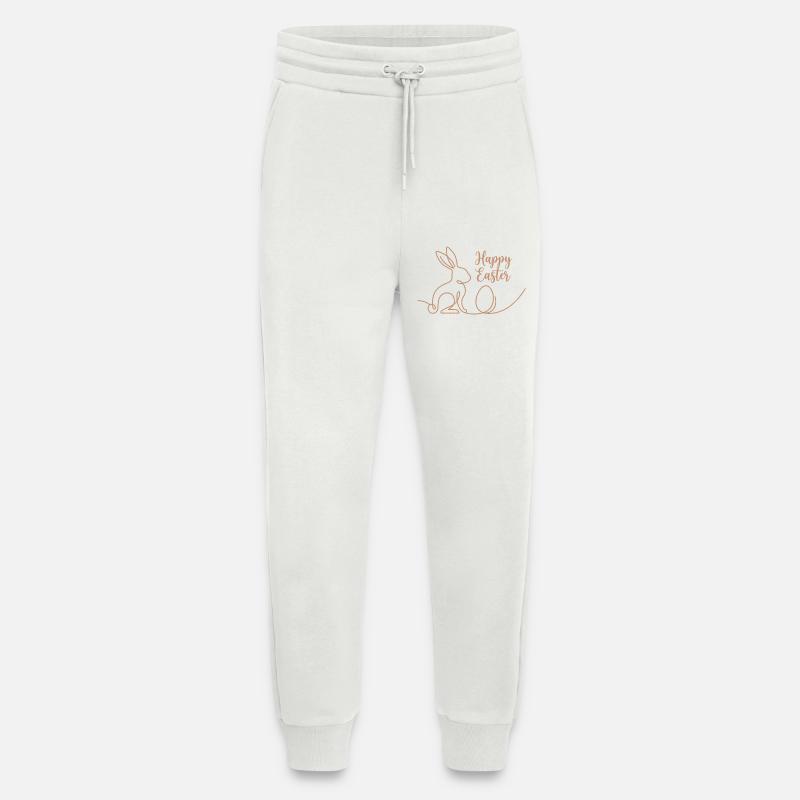 Happy Easter, Cute Bunny Easter Hoodie - Pantalon de jogging bio décontracté fabriqué en UE - OFF WHITE