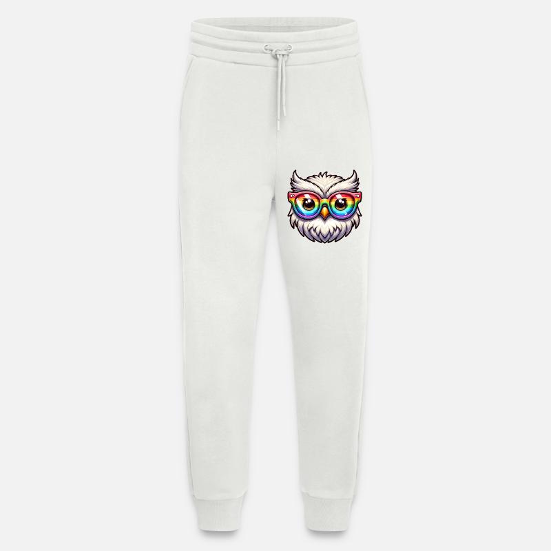 Regenbogen Eule Brille - Jogginghose - made by SPREAD - OFF WHITE