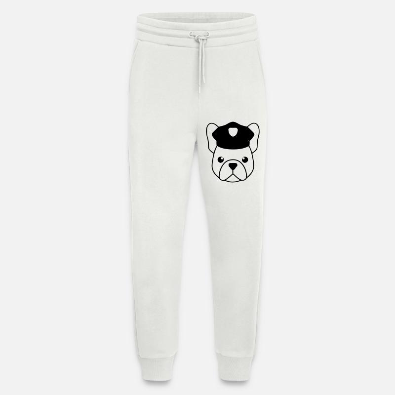 Frenchie cop cop head - Jogging Pants - made by SPREAD  - OFF WHITE