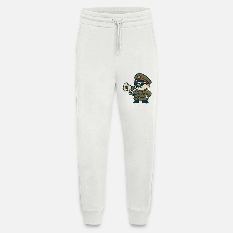 Sergent rétro Mégaphone - Pantalon de jogging bio décontracté fabriqué en UE - OFF WHITE