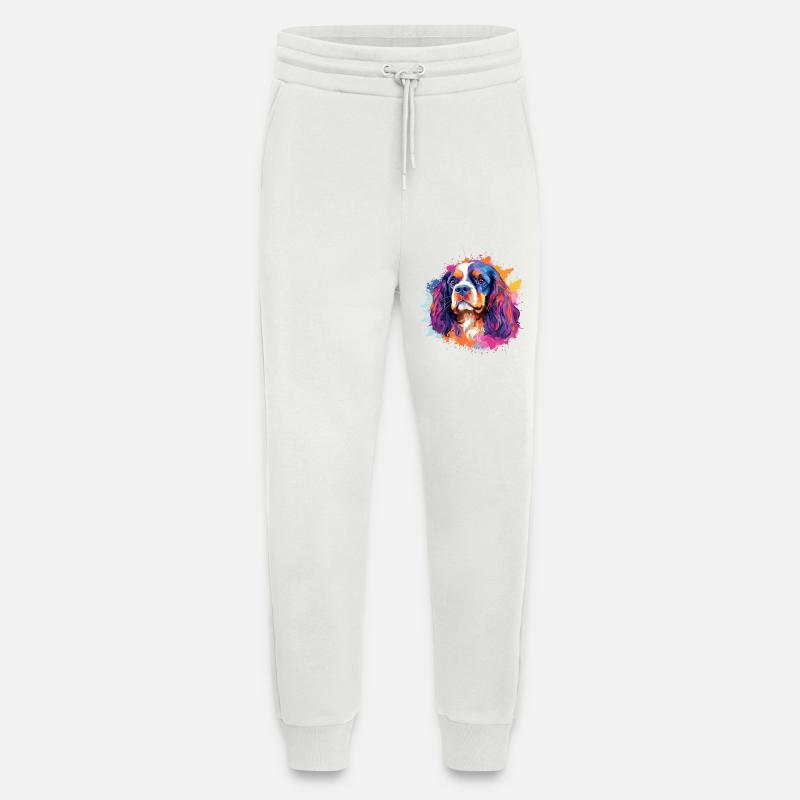 Vibrant Spaniel Splash Portrait - Jogging Pants - made by SPREAD  - OFF WHITE