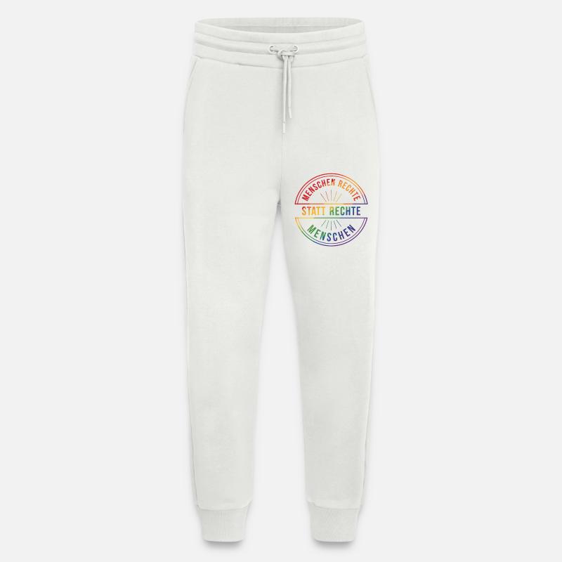 Menschenrechte Statement Pride Regenbogen - Jogginghose - made by SPREAD - OFF WHITE