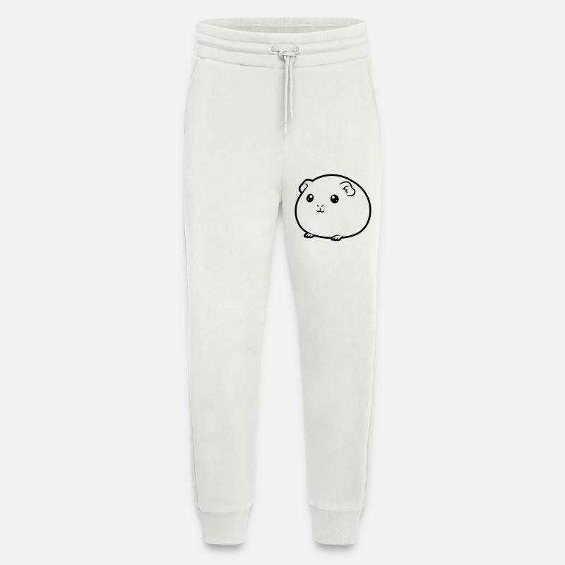 Silhouette de bande dessinée cobaye grasse - Pantalon de jogging bio décontracté fabriqué en UE - OFF WHITE