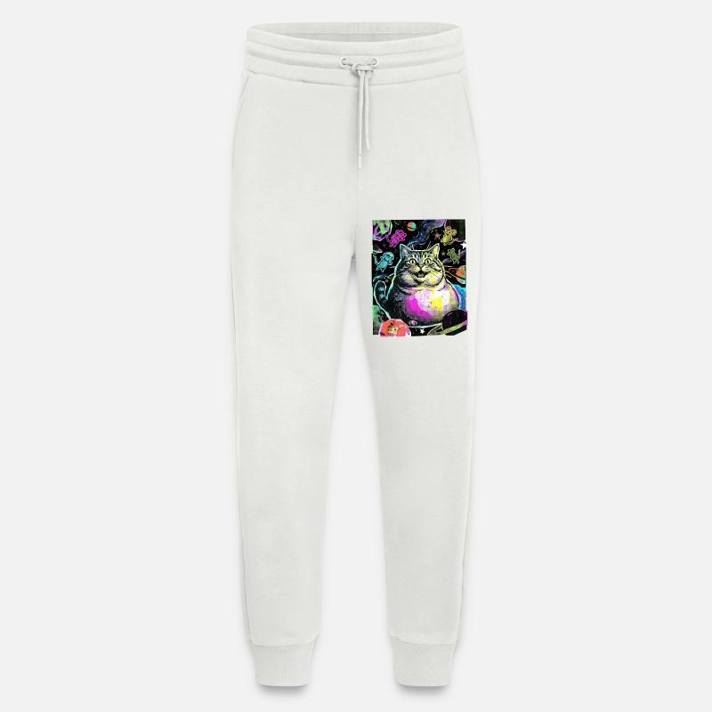 Chat de l’Espace Épais - Pantalon de jogging bio décontracté fabriqué en UE - OFF WHITE