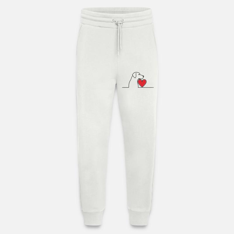 Labrador Herz Hund Line Art - Jogginghose - made by SPREAD - OFF WHITE