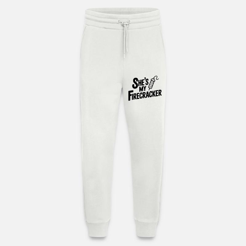 She's My Firecracker - Jogging Pants - made by SPREAD  - OFF WHITE