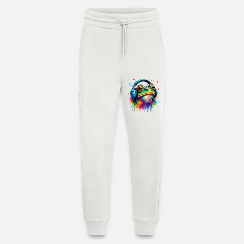 Farbexplosion Frosch mit Kopfhörern - Jogginghose - made by SPREAD - OFF WHITE