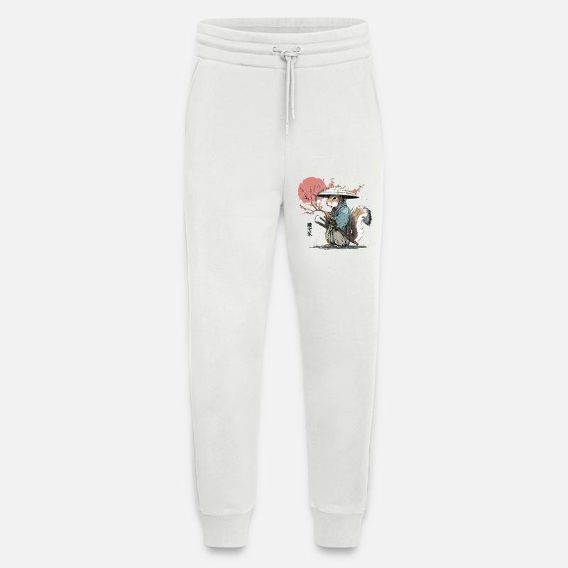 Eichhörnchen-Samurai in Sakura-Roben - Jogginghose - made by SPREAD - OFF WHITE