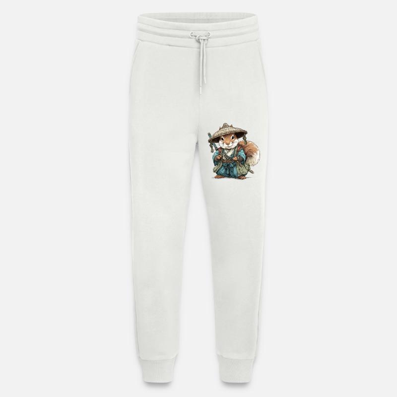 Squirrel Samurai in Blue Kimono - Jogging Pants - made by SPREAD  - OFF WHITE