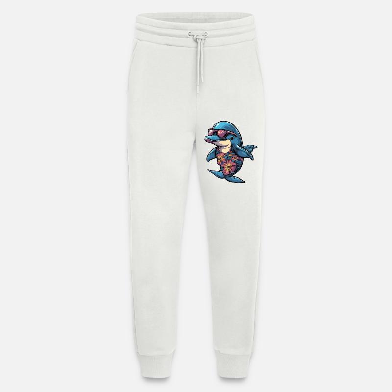 Dolphin Comic Vacation - Jogging Pants - made by SPREAD  - OFF WHITE