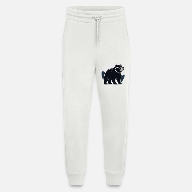 Mountain Black Bear Glasses - Jogging Pants - made by SPREAD  - OFF WHITE