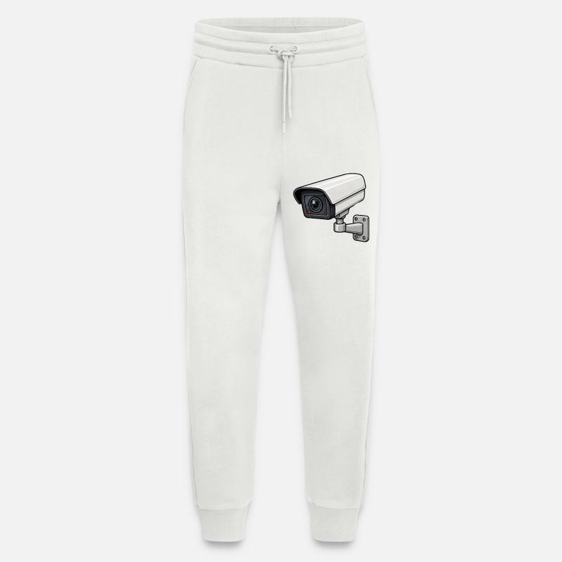 Illustration de caméra de sécurité - Pantalon de jogging bio décontracté fabriqué en UE - OFF WHITE