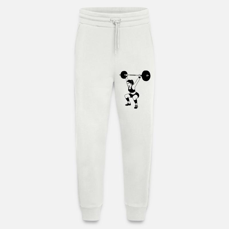 haltérophilie - Pantalon de jogging bio décontracté fabriqué en UE - OFF WHITE