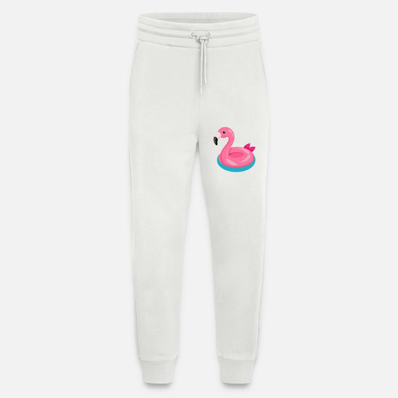 Flamingo Pool Float - Jogging Pants - made by SPREAD  - OFF WHITE