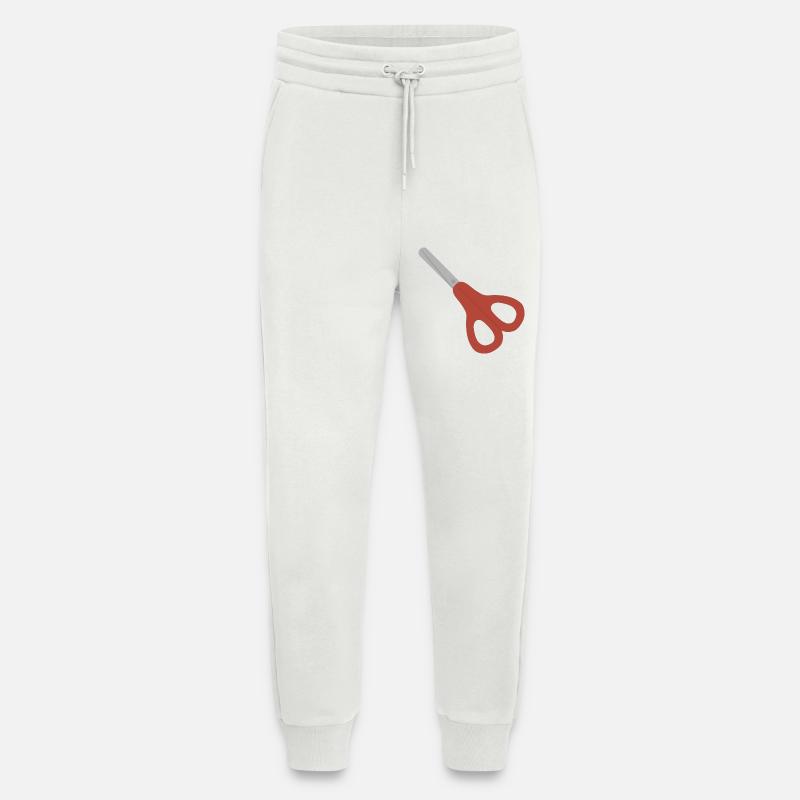 Icône des Ciseaux Rouges - Pantalon de jogging bio décontracté fabriqué en UE - OFF WHITE