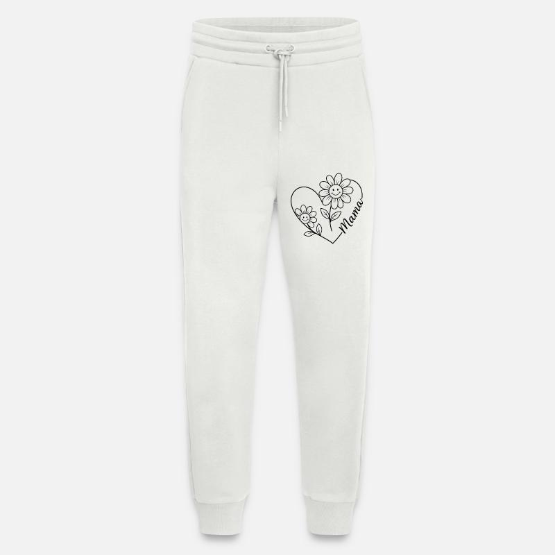 Mama Blumen Line-Art - Jogginghose - made by SPREAD - OFF WHITE