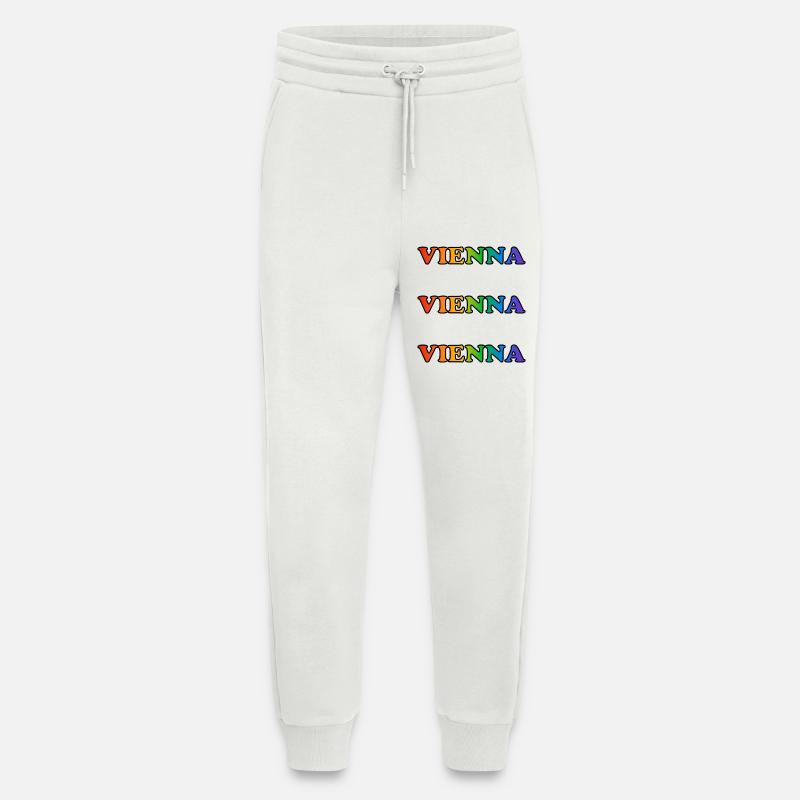 Vienna Rainbow Repeats - Pantalon de jogging bio décontracté fabriqué en UE - OFF WHITE