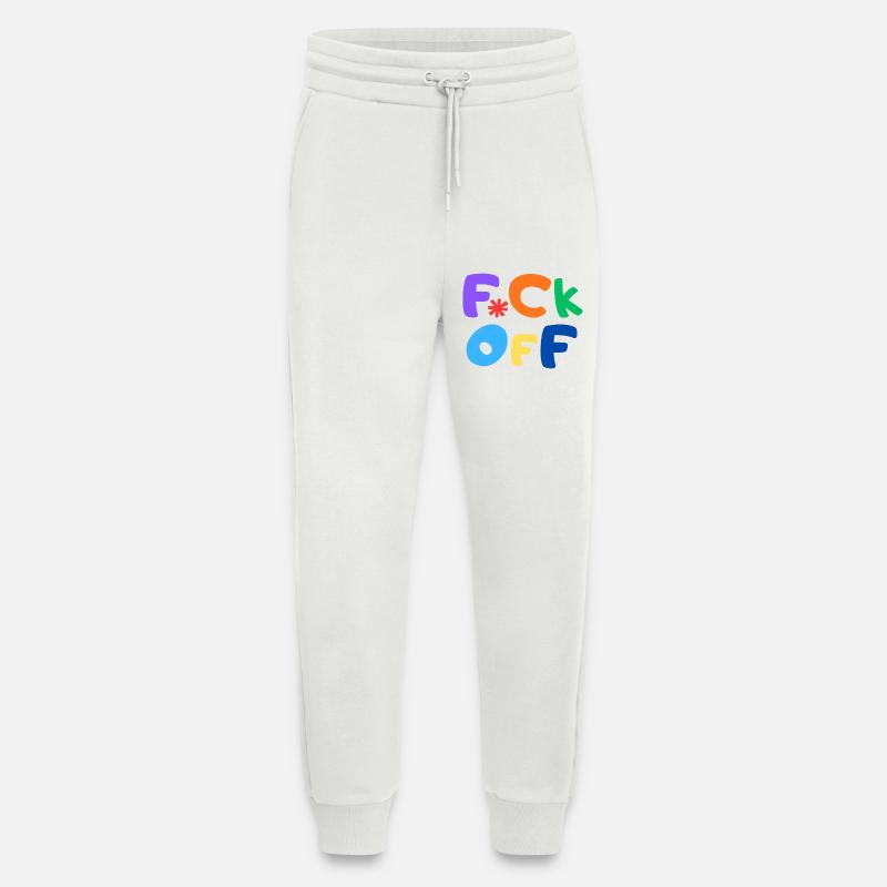 F*CK OFF - Jogging Pants - made by SPREAD  - OFF WHITE