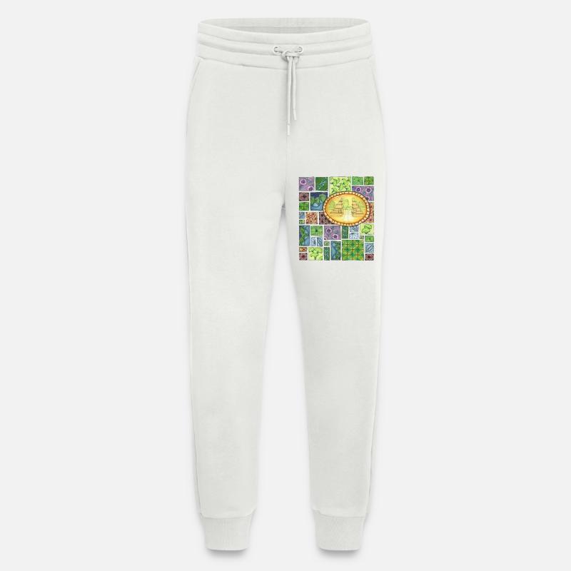 Bali temple on pattern patchwork - Jogginghose - made by SPREAD - OFF WHITE