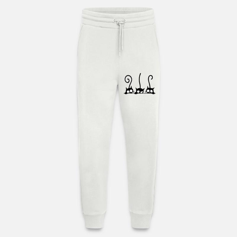 Three curious black cats - Jogging Pants - made by SPREAD  - OFF WHITE