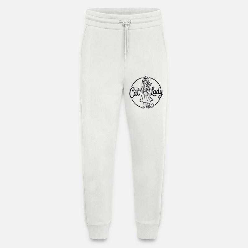 Femme chatte - Pantalon de jogging bio décontracté fabriqué en UE - OFF WHITE