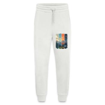 Horizons in four mountain panels - Jogging Pants - made by SPREAD  - OFF WHITE - Front