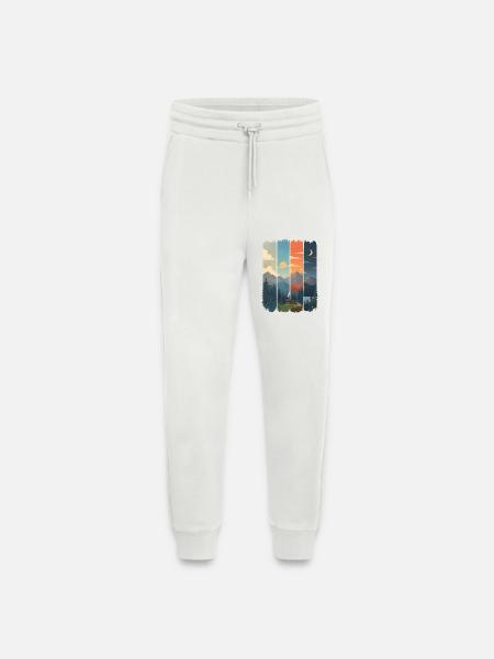 Horizons in four mountain panels - Jogging Pants - made by SPREAD  - OFF WHITE