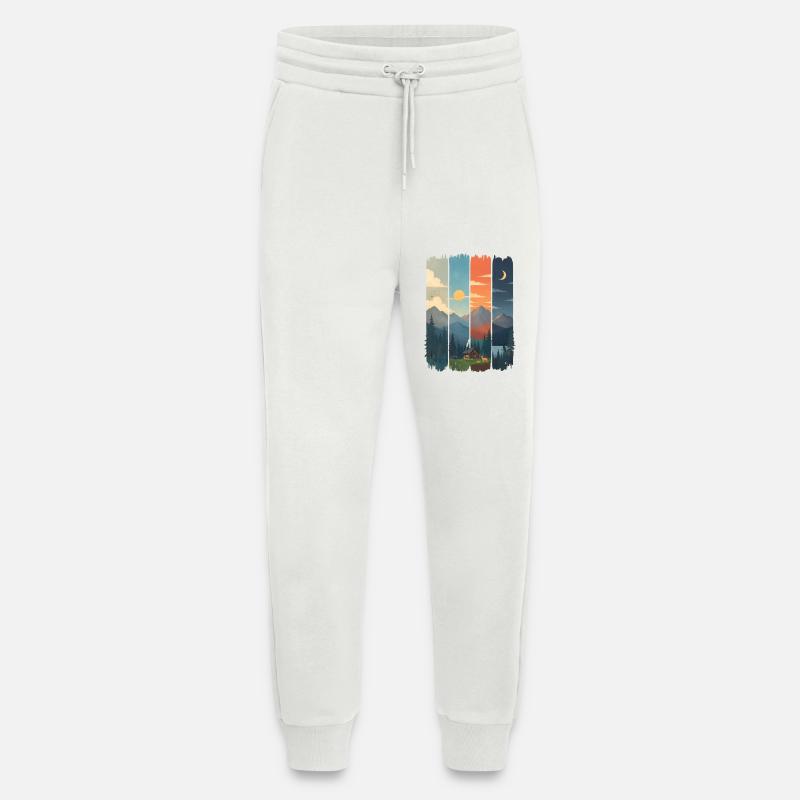 Horizons in four mountain panels - Jogging Pants - made by SPREAD - OFF WHITE