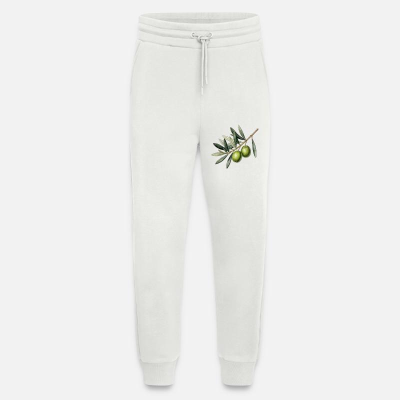 Botanical olive branch - Jogging Pants - made by SPREAD  - OFF WHITE