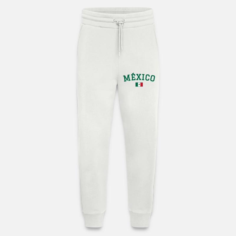 Drapeau du Drapeau du Mexique Vert - Pantalon de jogging bio décontracté fabriqué en UE - OFF WHITE