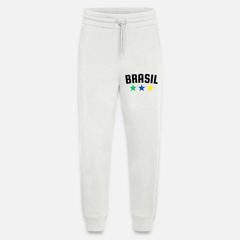 Brazil Three Star Design B - Jogging Pants - made by SPREAD  - OFF WHITE