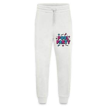 Lettrage des fêtes à la piscine des années 90 - Pantalon de jogging bio décontracté fabriqué en UE - OFF WHITE - Devant