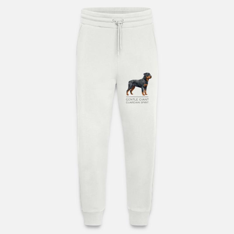 Art Low-Poly Rottweiler - Géant doux - Pantalon de jogging bio décontracté fabriqué en UE - OFF WHITE