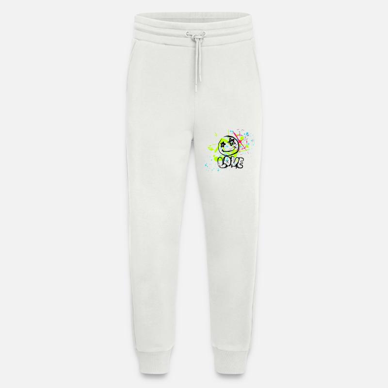 Chaos de néons et éclaboussures - Pantalon de jogging bio décontracté fabriqué en UE - OFF WHITE