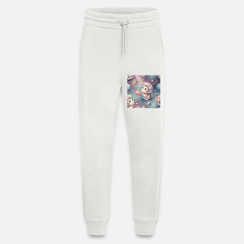 Cosmic Kitten in Orbit - Jogging Pants - made by SPREAD - OFF WHITE