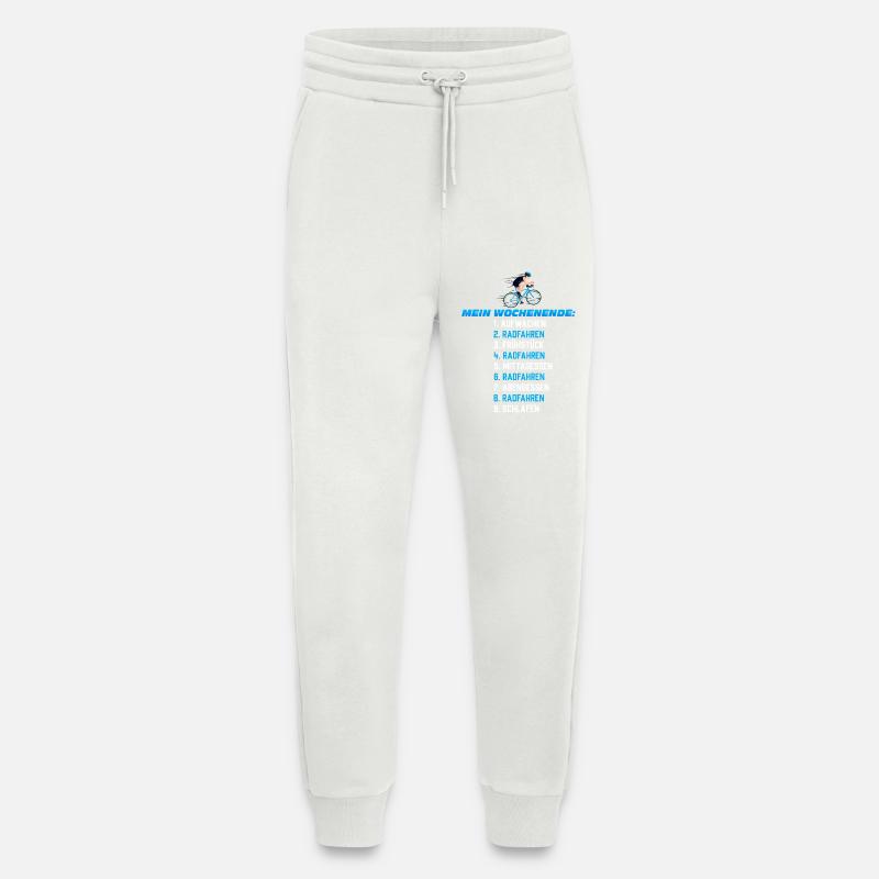 Mein Wochenend-Plan: Radfahren Nonstop - Jogginghose - made by SPREAD - OFF WHITE