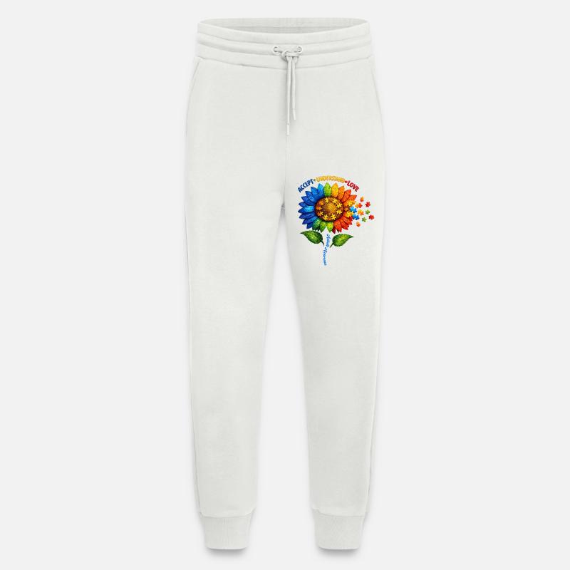Autism Awareness Sunflower - Jogging Pants - made by SPREAD  - OFF WHITE