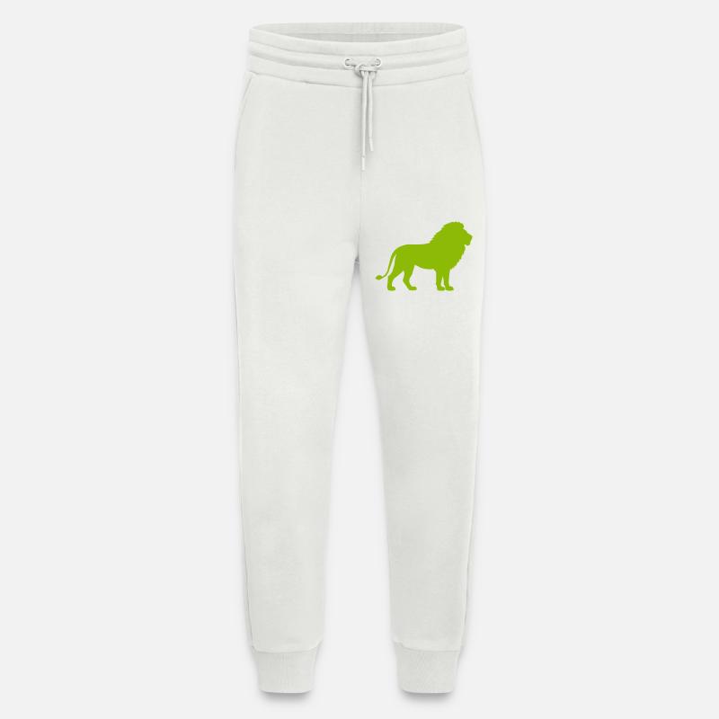 Silhouette de Lion Vert Néon - Pantalon de jogging bio décontracté fabriqué en UE - OFF WHITE