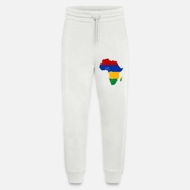 Drapeau Maurice Afrique - Pantalon de jogging bio décontracté fabriqué en UE - OFF WHITE
