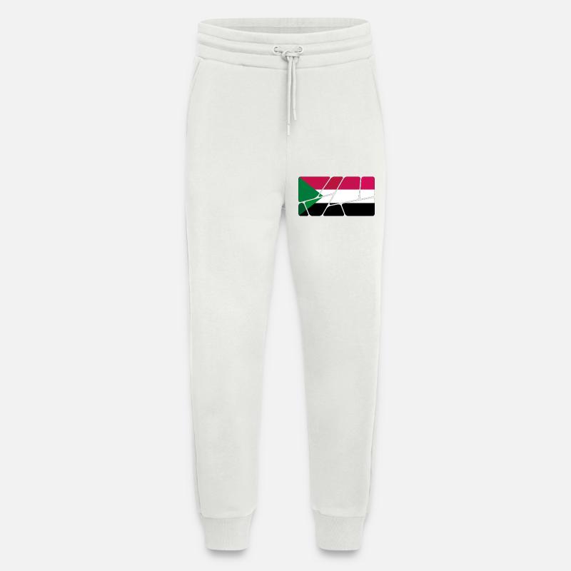 Le Soudan comme drapeau - Pantalon de jogging bio décontracté fabriqué en UE - OFF WHITE