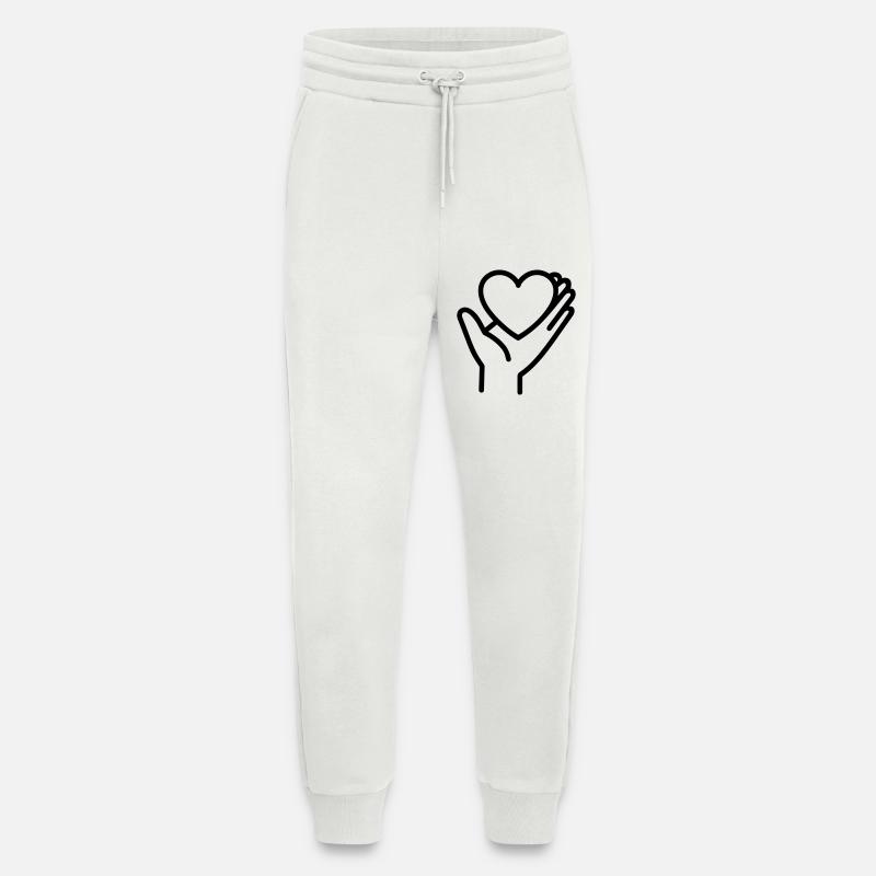 Hand Herz - Jogginghose - made by SPREAD - OFF WHITE