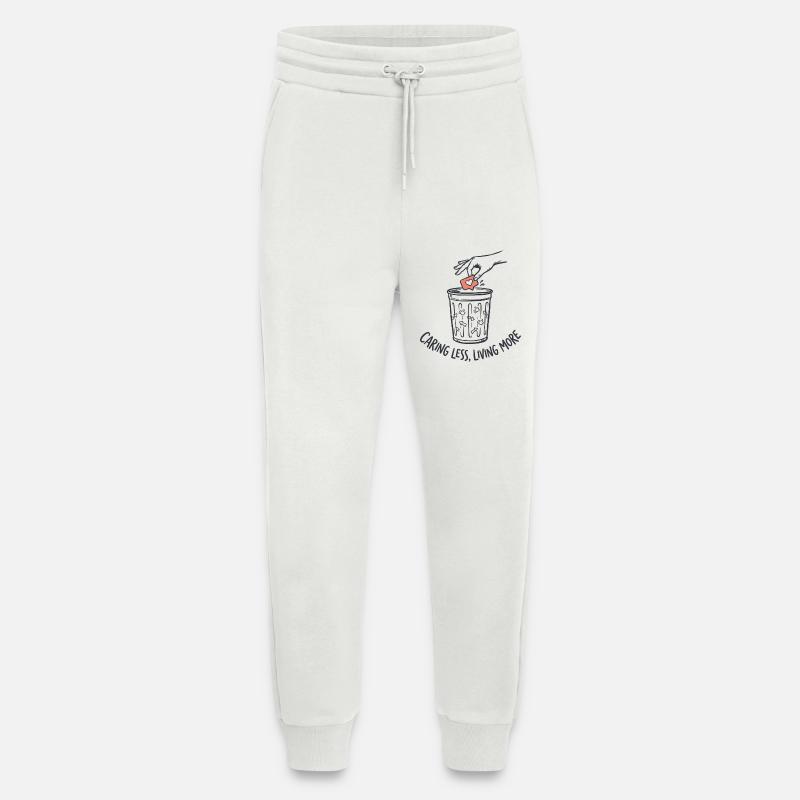 Caring Less Living More - Jogging Pants - made by SPREAD - OFF WHITE