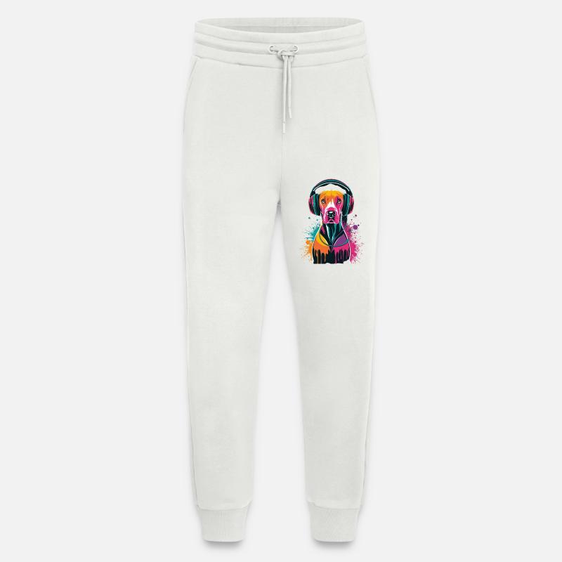 Viszla mit Kopfhörer - Jogginghose - made by SPREAD - OFF WHITE